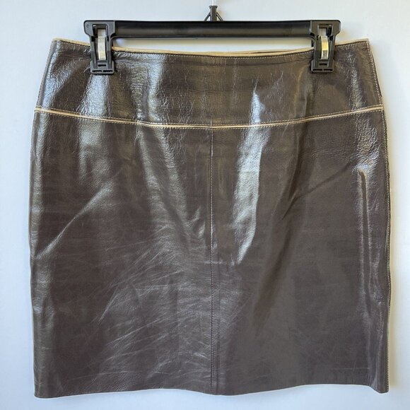 For Joseph Womens Leather Pencil Skirt Sz S Brown Pre-owned 27 - Picture 10 of 10
